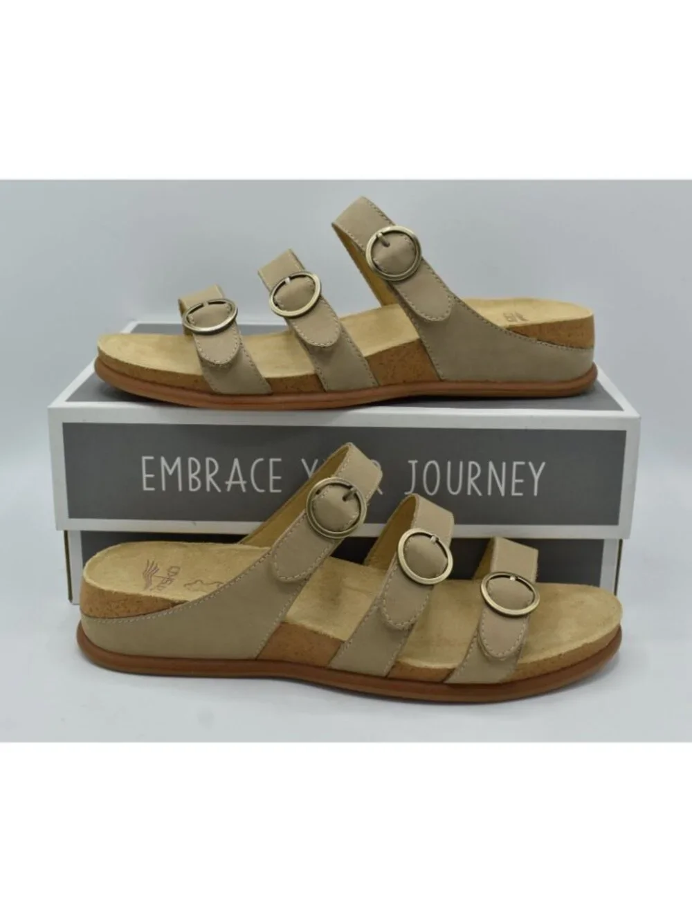 Dansko Womens Size‎ EU 38 Campbell Milled Nubuck Sand Tan Slip On Sandals Shoes